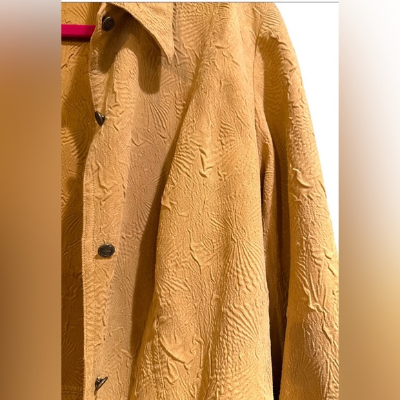 Coldwater Creek Floral Chamois Long Sleeve Button Up Shirt Jacket Sz 1x - Picture 2 of 5